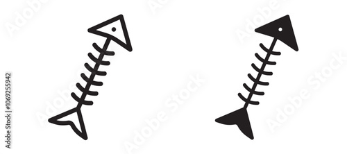 Fishbone vector icon.