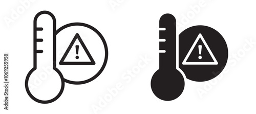 Temperature warning sign vector icon. photo