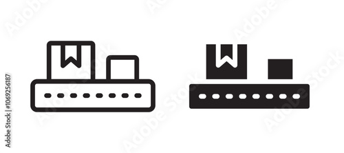 Conveyor belt vector icon.