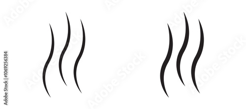 Smoke steam silhouette vector icon.