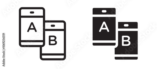 A B testing vector icon.