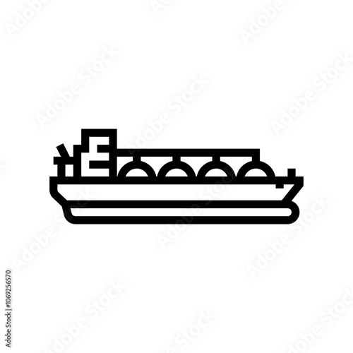 liquefied natural gas carrier line icon vector. liquefied natural gas carrier sign. isolated contour symbol black illustration