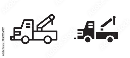 Tow truck vector icon.