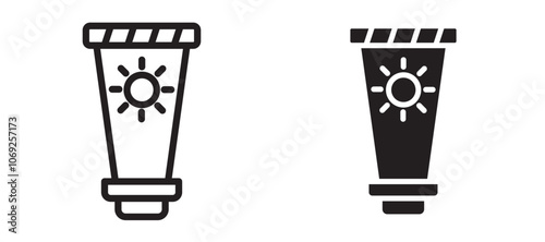 Sun cream vector icon.