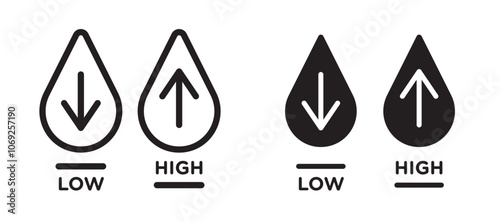 Low and high cholesterol vector icon.