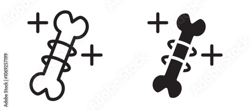 Strong healthy bones vector icon.