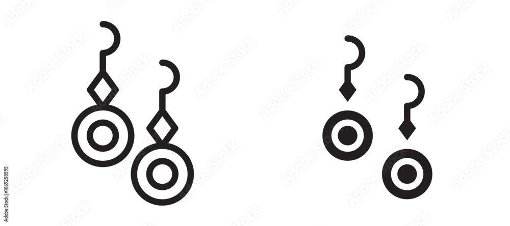 Fototapeta premium Earrings vector icon.