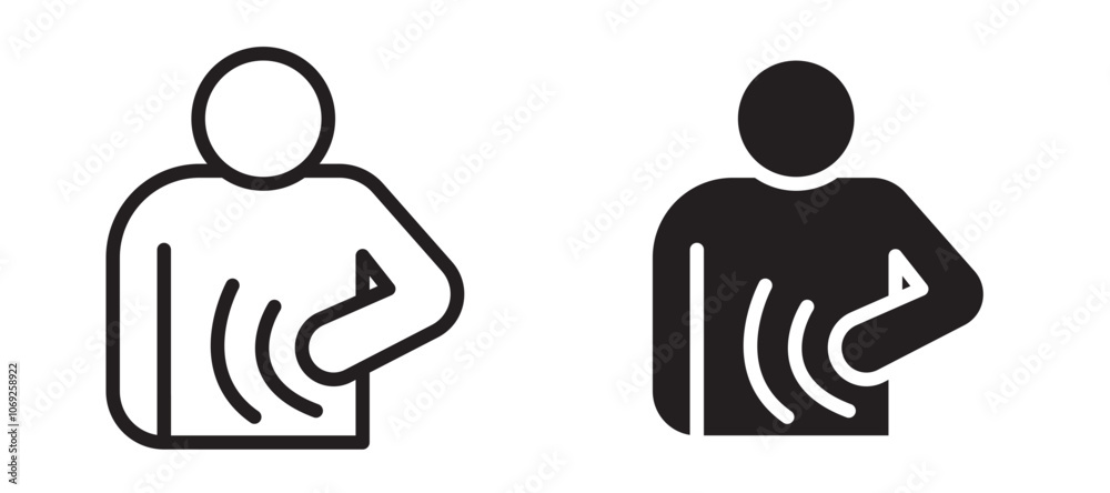 Obraz premium Stomachache vector icon.