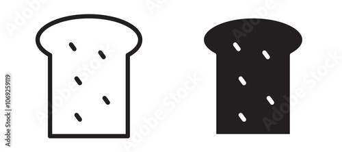 White bread vector icon.