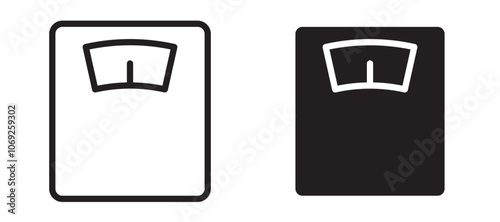 Weight scale liner icon vector set.