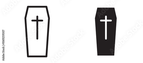 Coffin vector icon.