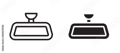 Rear mirror vector icon.
