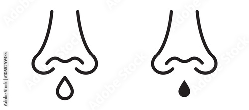 Stuffy nose vector icon.