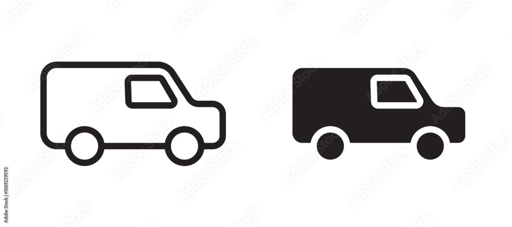 Van vector icon. Van vector icon.