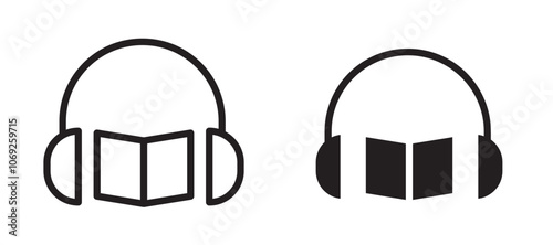 Audio book vector icon.