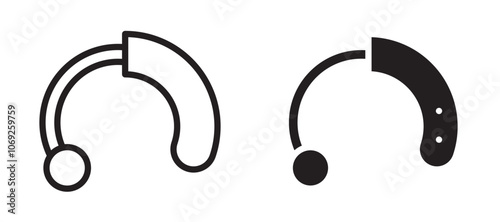 Hearing aid vector icon.
