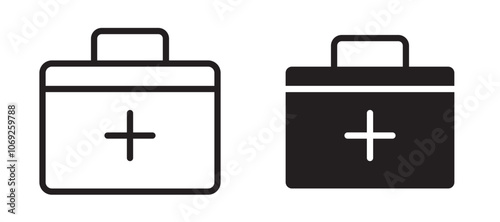 Medical aid kit vector icon.