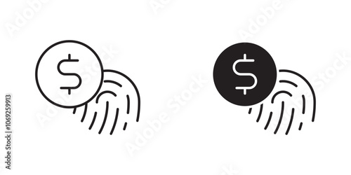 Fingerprint Payment Icon Representing Biometric Authentication, Secure Payments, and Advanced Financial Security