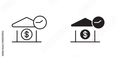 Loan Payment Icon with Bank and Dollar Symbol, Representing Loan Repayment, Debt Settlement, and Financial Obligations