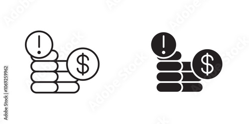 Emergency Fund Icon with Exclamation Mark, Representing Backup Funds, Financial Safety Net, and Unexpected Expenses
