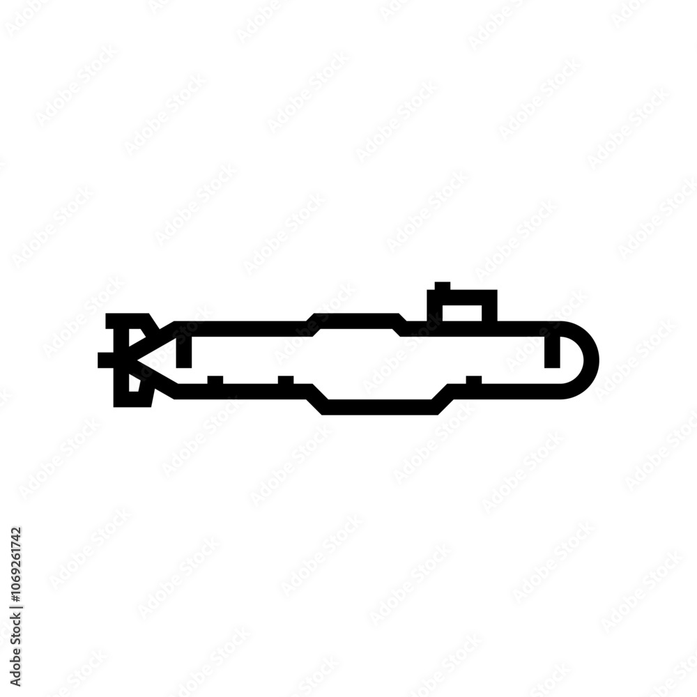 submarine ship line icon vector. submarine ship sign. isolated contour symbol black illustration submarine ship line icon vector. submarine ship sign. isolated contour symbol black illustration