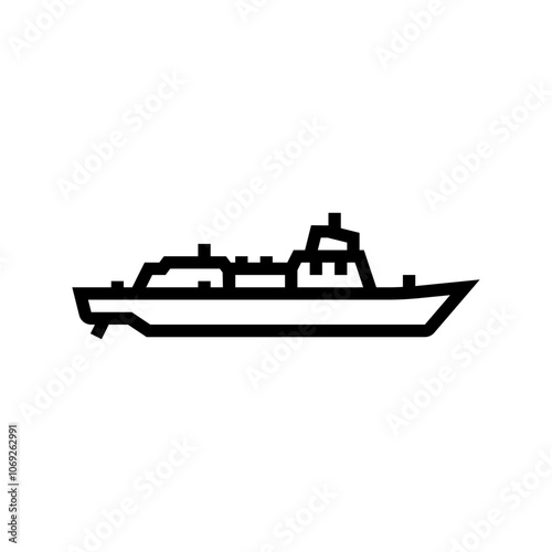 frigate ship line icon vector. frigate ship sign. isolated contour symbol black illustration