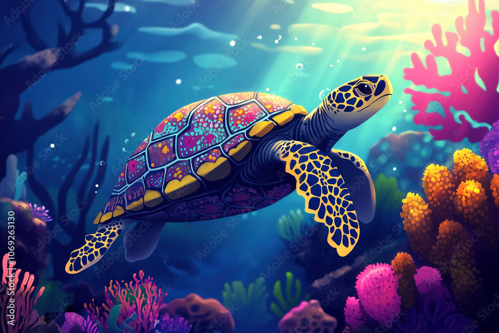 Obraz premium green sea turtle