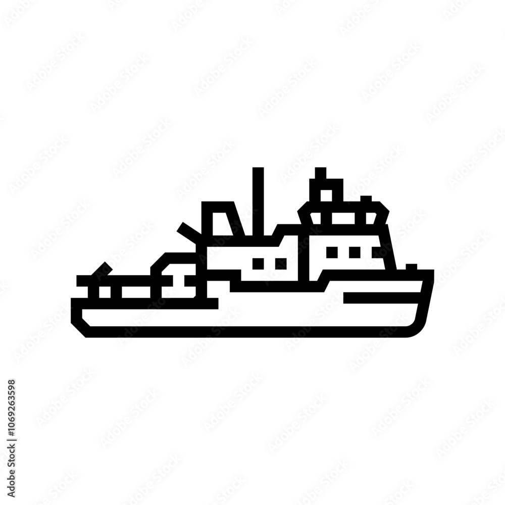 icebreaker ship line icon vector. icebreaker ship sign. isolated contour symbol black illustration icebreaker ship line icon vector. icebreaker ship sign. isolated contour symbol black illustration