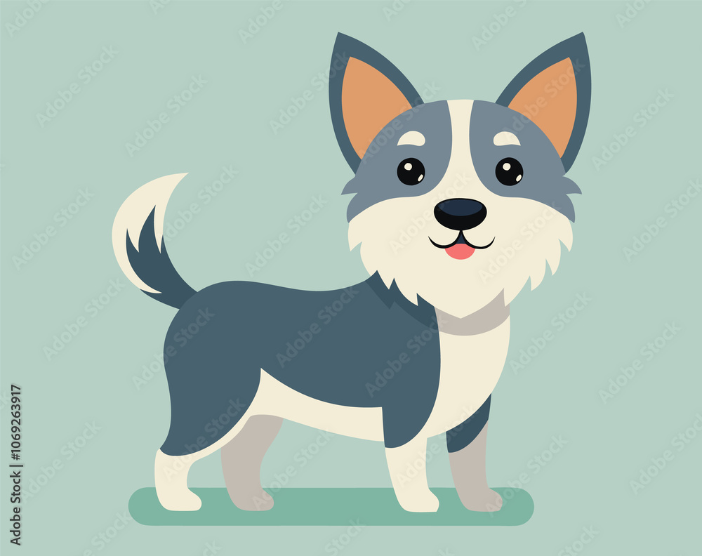 Cute baby dog with color background. Generative AI
Cute baby dog with color background. Generative AI