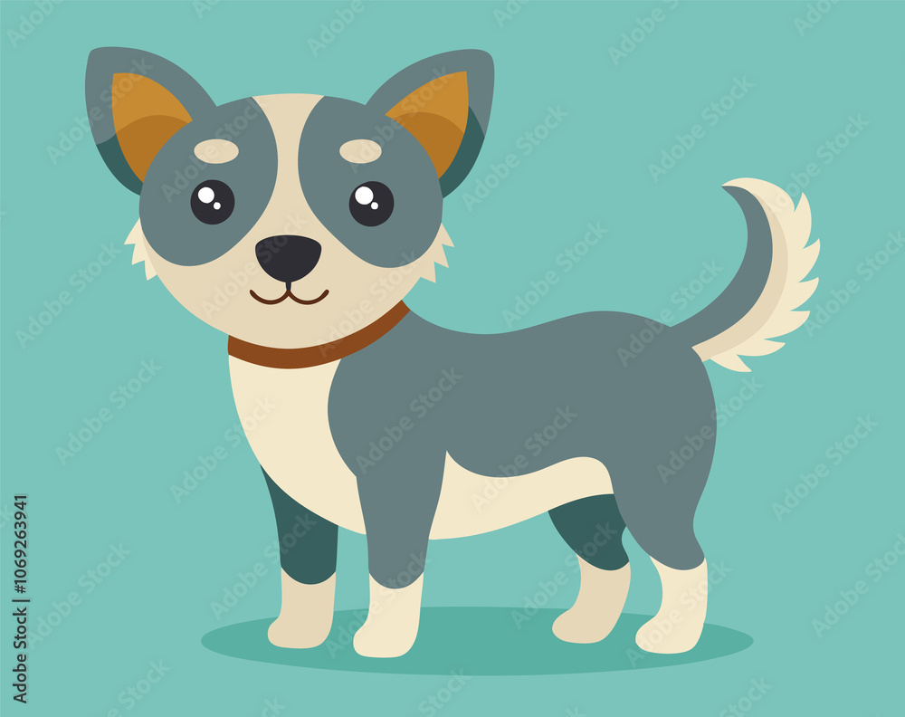 Cute baby dog with color background. Generative AI
Cute baby dog with color background. Generative AI