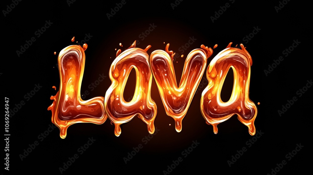 Vibrant molten text effect creating the word Lava in red and orange hues against a dark background Vibrant molten text effect creating the word Lava in red and orange hues against a dark background