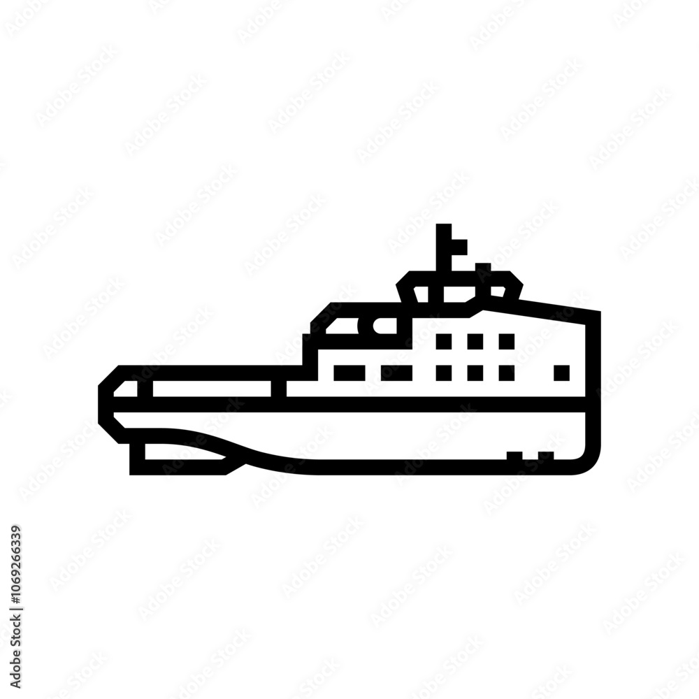 supply ship line icon vector. supply ship sign. isolated contour symbol black illustration
