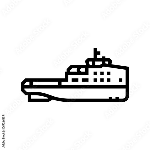 supply ship line icon vector. supply ship sign. isolated contour symbol black illustration