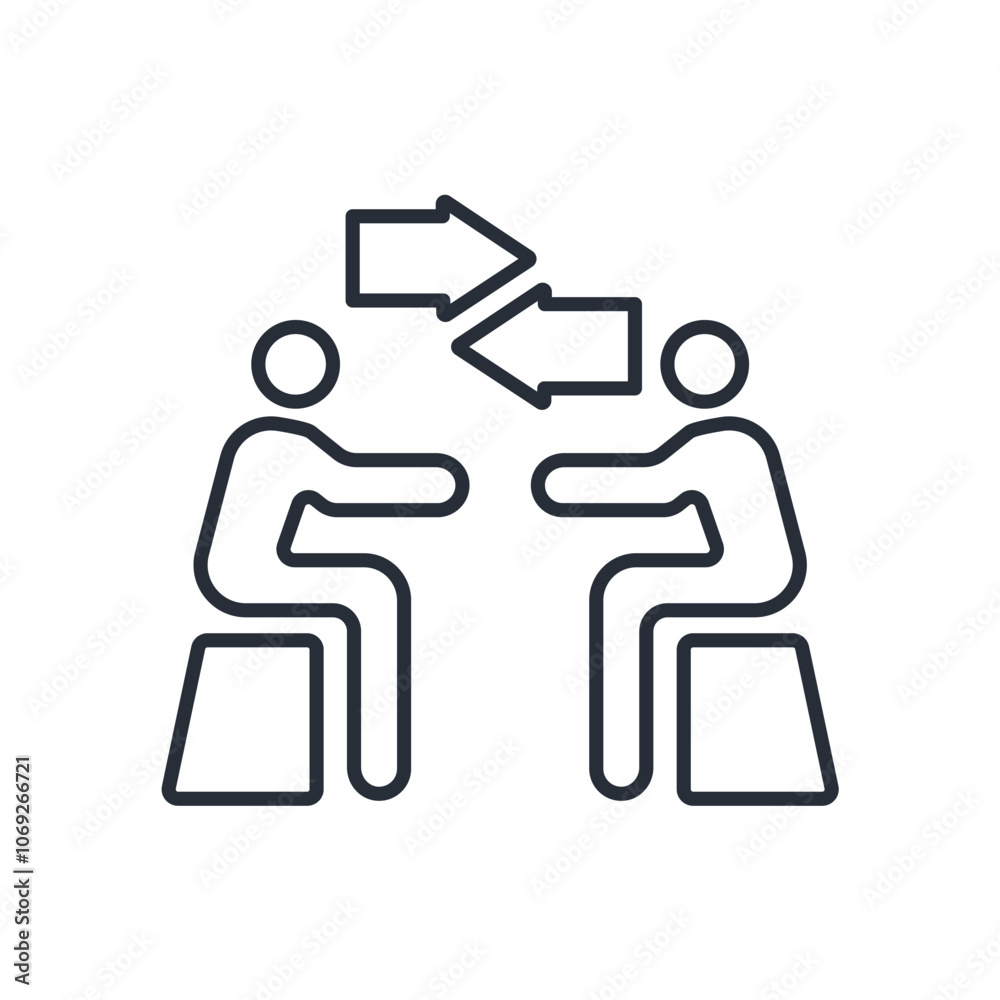 Negotiation icon. vector.Editable stroke.linear style sign for use web design,logo.Symbol illustration. Negotiation icon. vector.Editable stroke.linear style sign for use web design,logo.Symbol illustration.