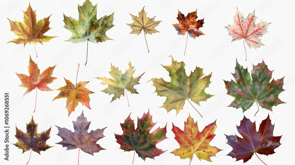 Fototapeta premium autumn maple leaves background isolated