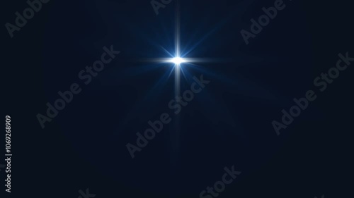 Christmas star of the Nativity of Bethlehem, the Nativity of Jesus Christ in the shape of a glowing cross in the night sky.