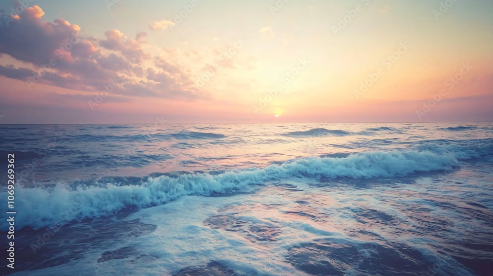 A beautiful sunrise over a calm sea, evoking feelings of hope. A beautiful sunrise over a calm sea, evoking feelings of hope.