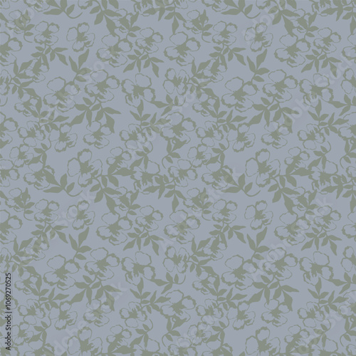 Feminine monochrome seamless pattern with lace pattern of flowers.