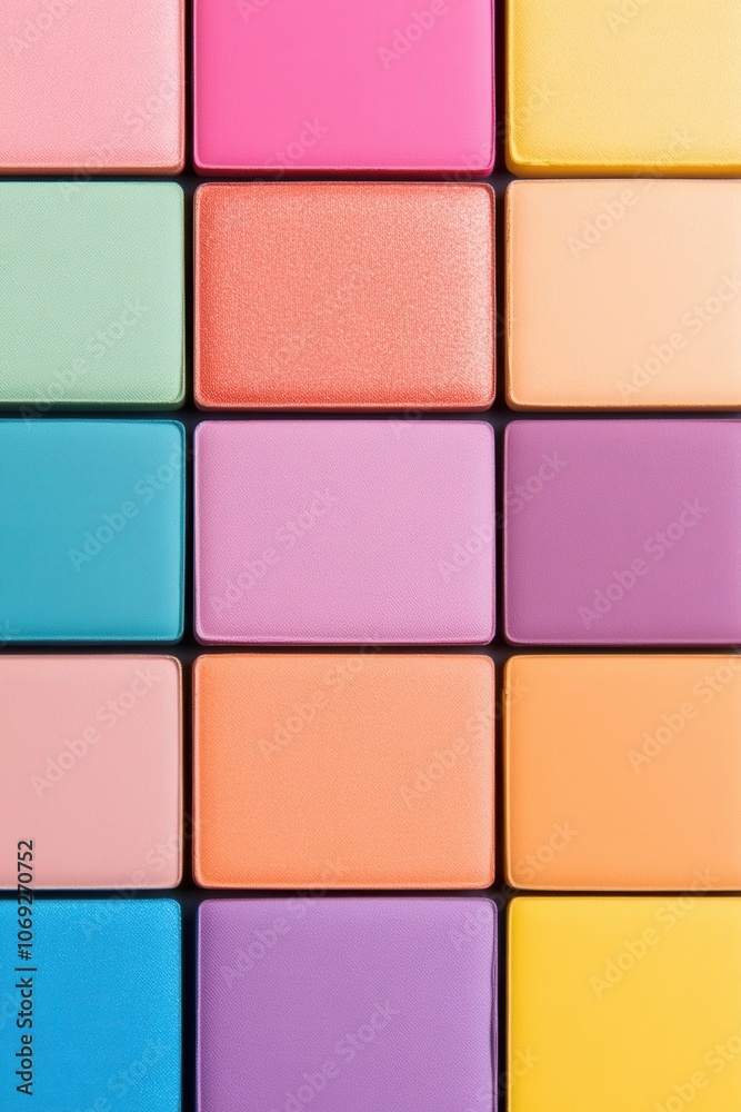 Vibrant makeup palette with a variety of colorful eyeshadows