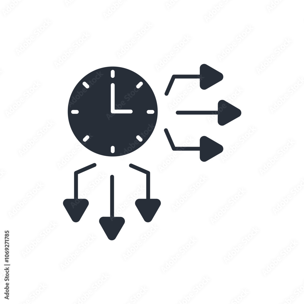 Time management icon. vector.Editable stroke.linear style sign for use web design,logo.Symbol illustration.