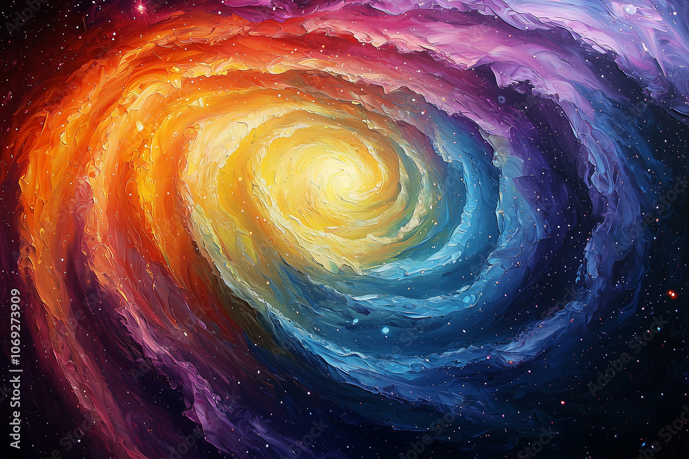 vibrant spiral galaxy in a whirl of rainbow colors, depicting the dynamic beauty of celestial phenomena vibrant spiral galaxy in a whirl of rainbow colors, depicting the dynamic beauty of celestial phenomena