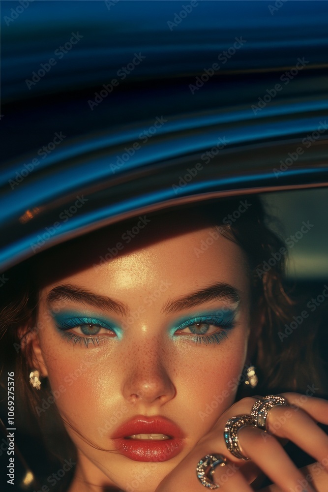 portrait of a woman in the car