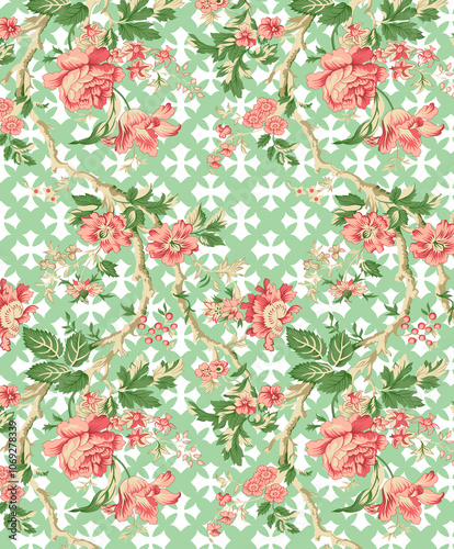 seamless beautiful wallpaper cards all over design floral leaf vintage ornament Victorian ethnic geometric print paisley 