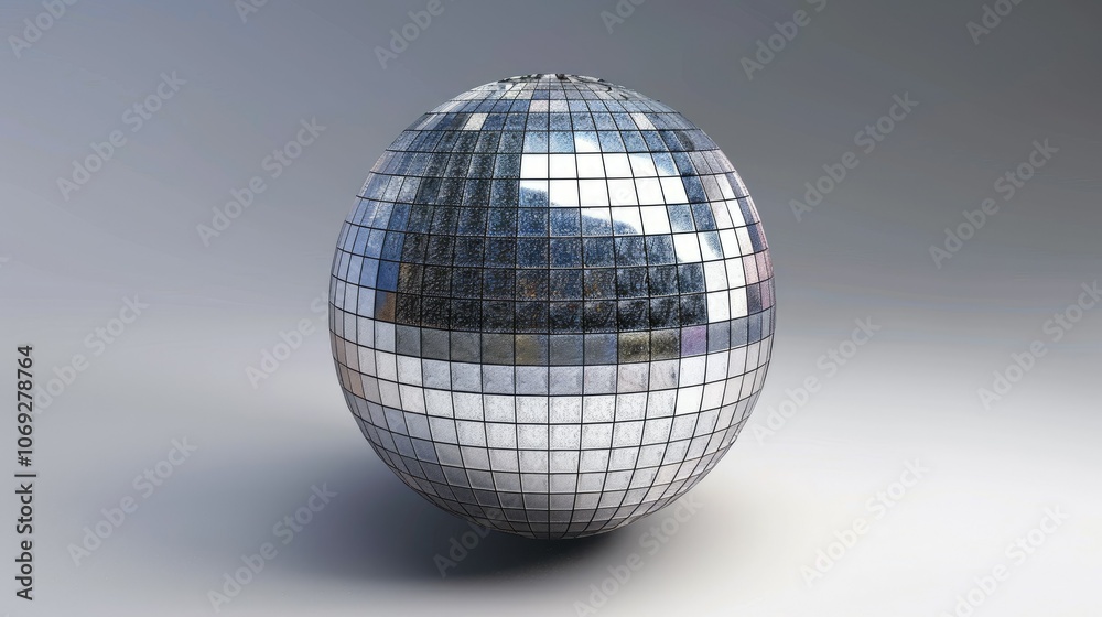 A silver disco ball A silver disco ball