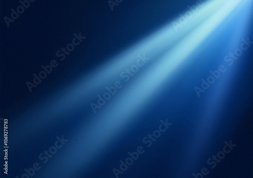 Blue light rays on dark blue background abstract glowing gradient banner backdrop design, copy space