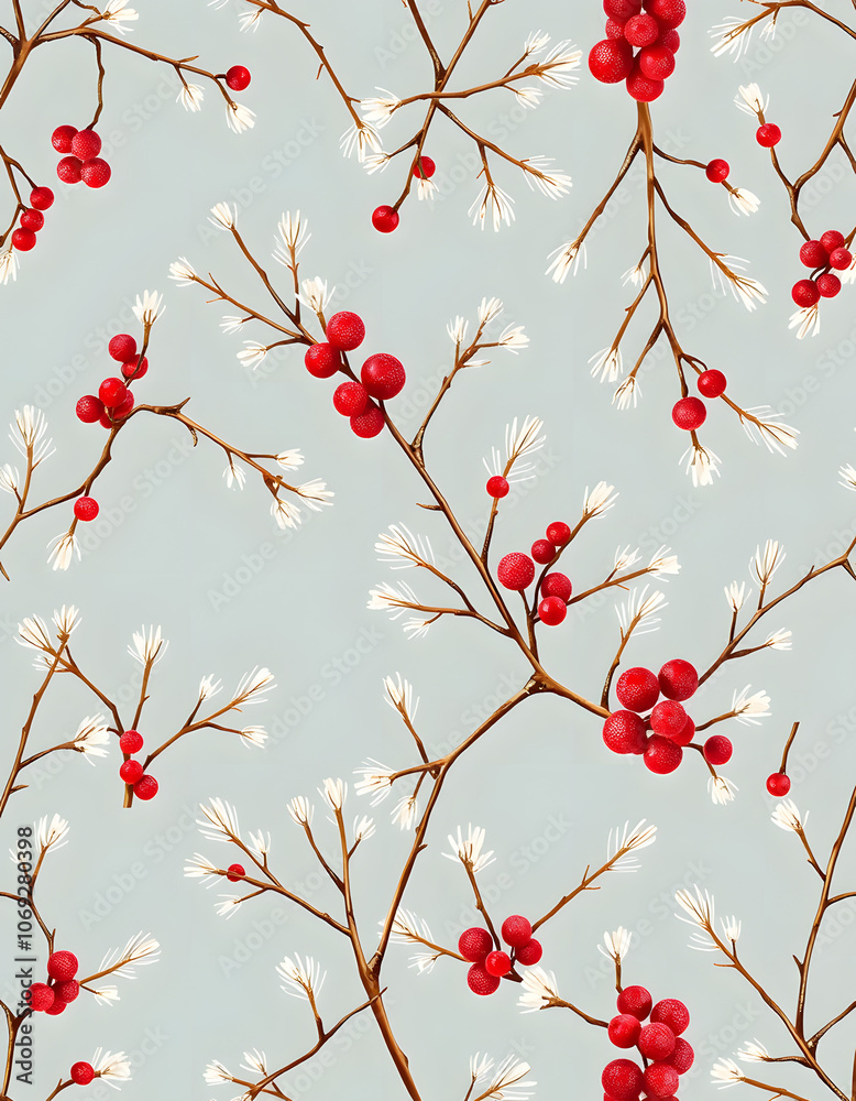 Seamless pattern with branches. Christmas and New Year background Seamless pattern with branches. Christmas and New Year background