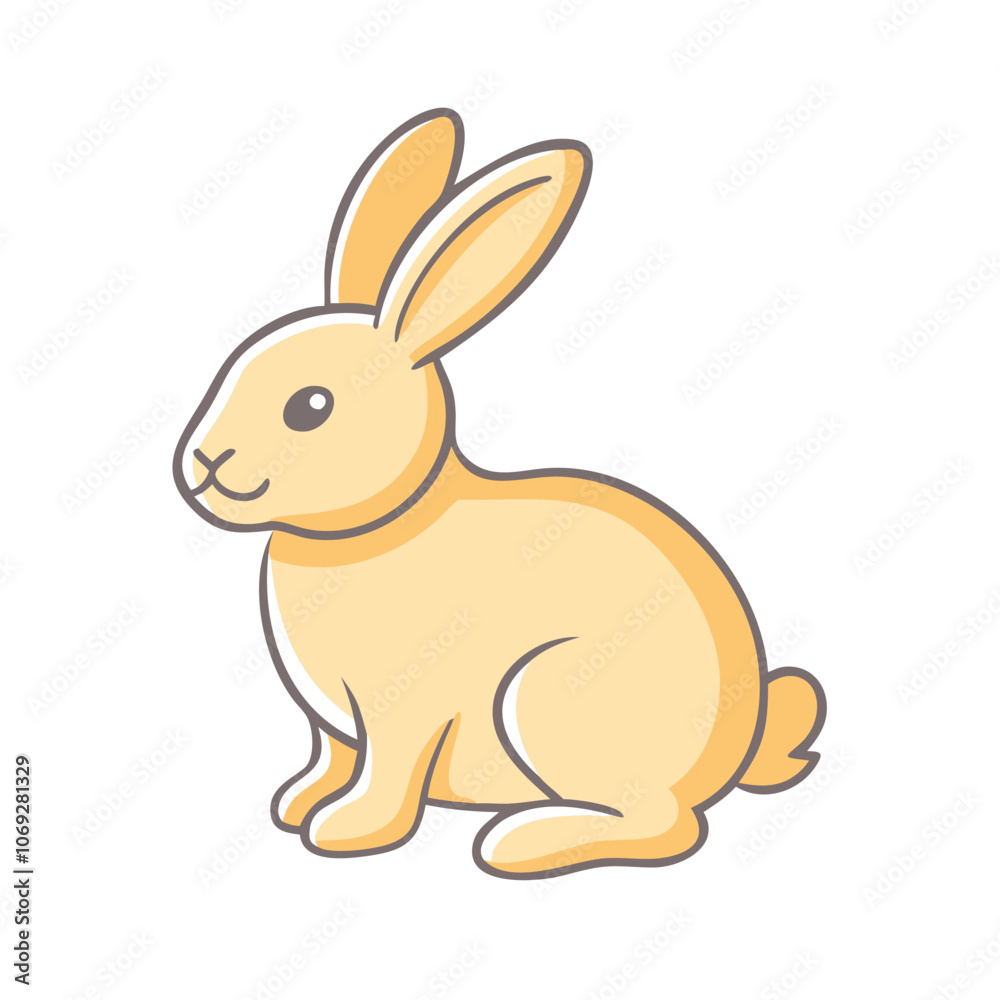 Cute Cartoon Yellow Rabbit Sitting Side View, Illustration of a cute, yellow cartoon rabbit in a sitting position with a friendly expression, ideal for animal or children-themed content.
Cute Cartoon Yellow Rabbit Sitting Side View, Illustration of a cute, yellow cartoon rabbit in a sitting position with a friendly expression, ideal for animal or children-themed content.