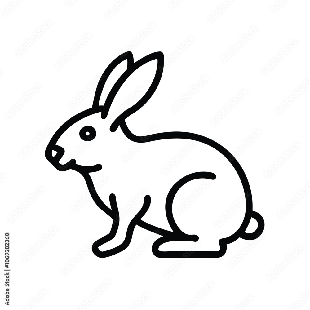Outline Icon of a Sitting Rabbit, Simple black outline icon of a sitting rabbit, symbolizing wildlife, pets, Easter, or nature. Perfect for animal-themed designs.
Outline Icon of a Sitting Rabbit, Simple black outline icon of a sitting rabbit, symbolizing wildlife, pets, Easter, or nature. Perfect for animal-themed designs.
