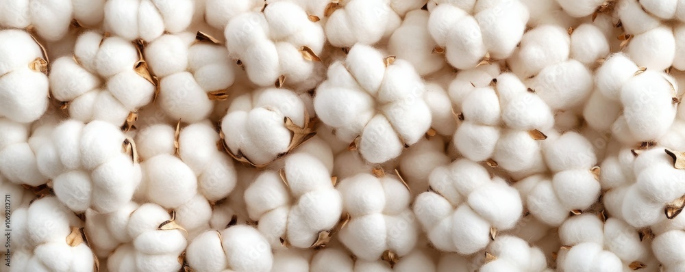 Close-up of fresh cotton bolls, natural soft texture. Organic farming and textile production concept Close-up of fresh cotton bolls, natural soft texture. Organic farming and textile production concept