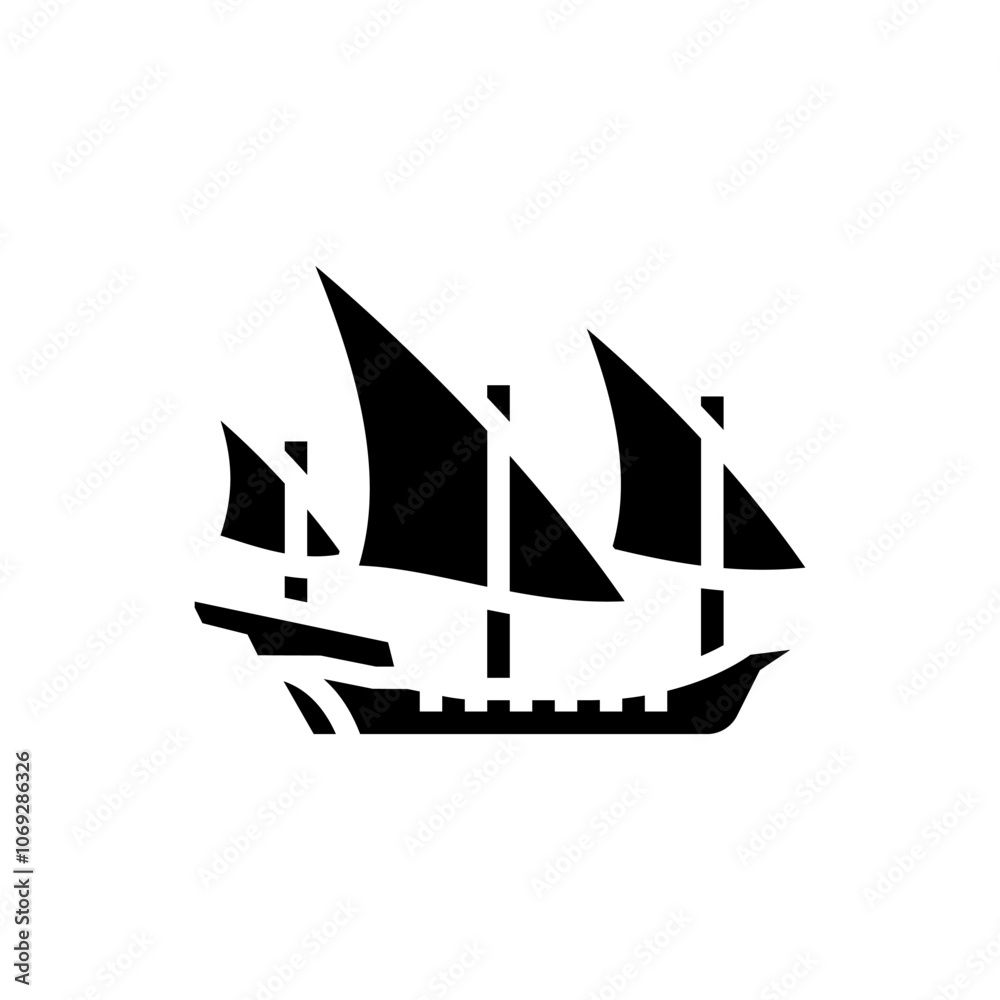 xebec ancient ship glyph icon vector. xebec ancient ship sign. isolated symbol illustration xebec ancient ship glyph icon vector. xebec ancient ship sign. isolated symbol illustration